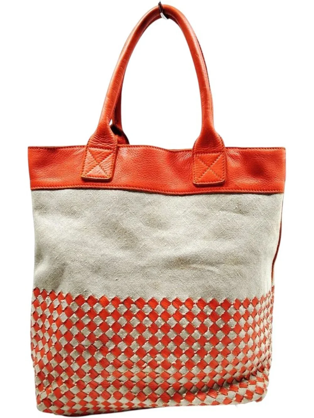 (L4) Bottega Veneta Tote Bag Orange Canvas